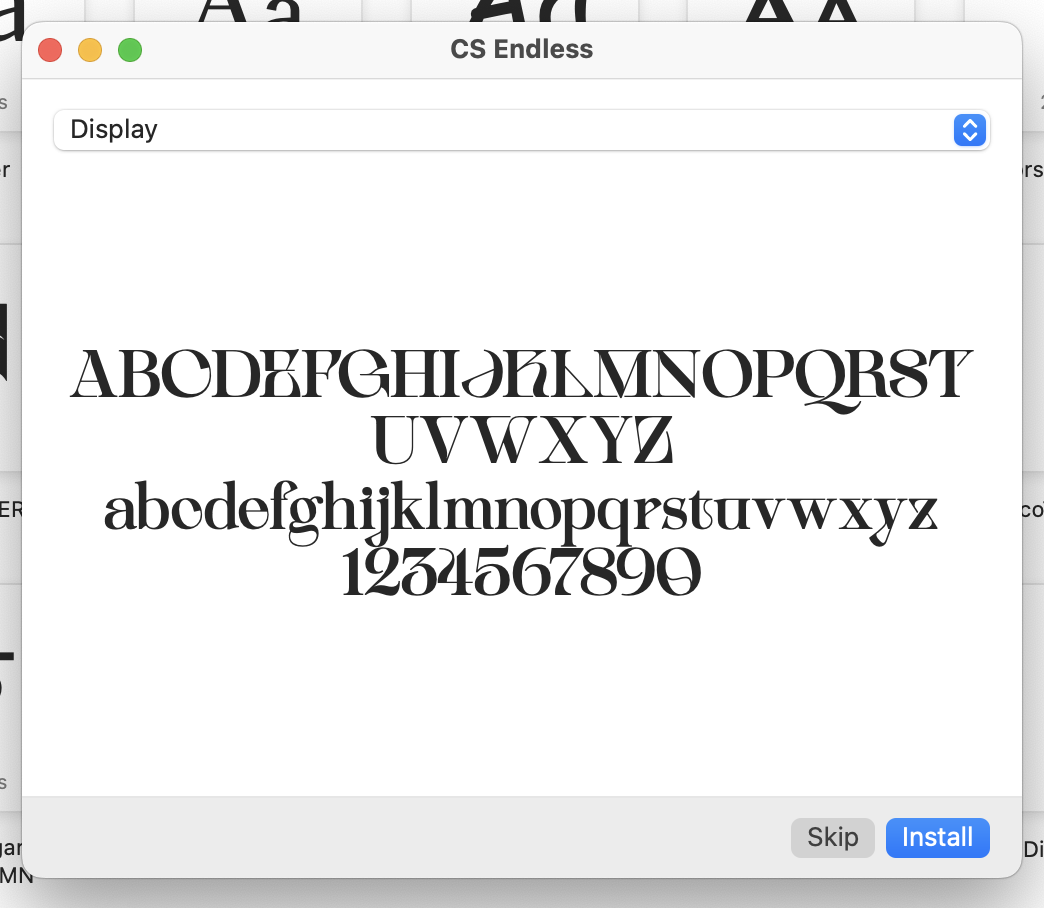 example of how to install a font